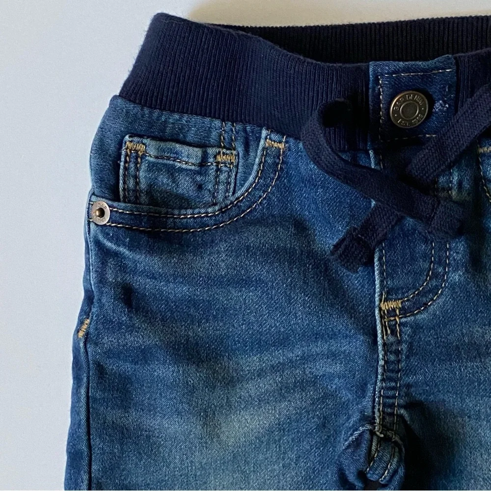 Gap jeans size 3-6 months “My first easy slim” comfy wide waist band baby EUC
